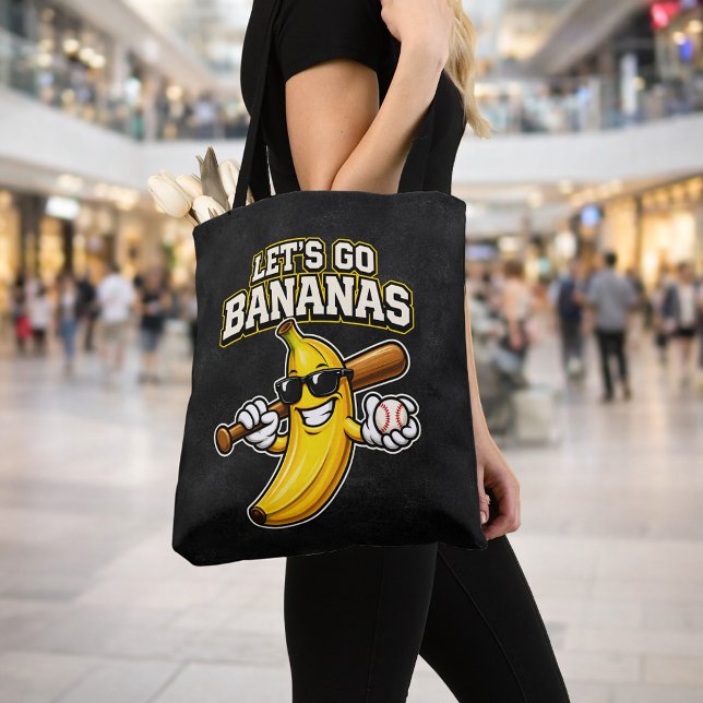Låt oss gå bananas Retro baseboll banan rolig Tygkasse (Skapare uppladdad)