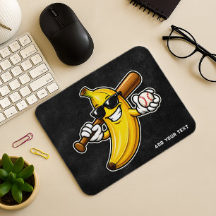 Låt oss gå bananas Retrobaseboll Banana Roligt Musmatta