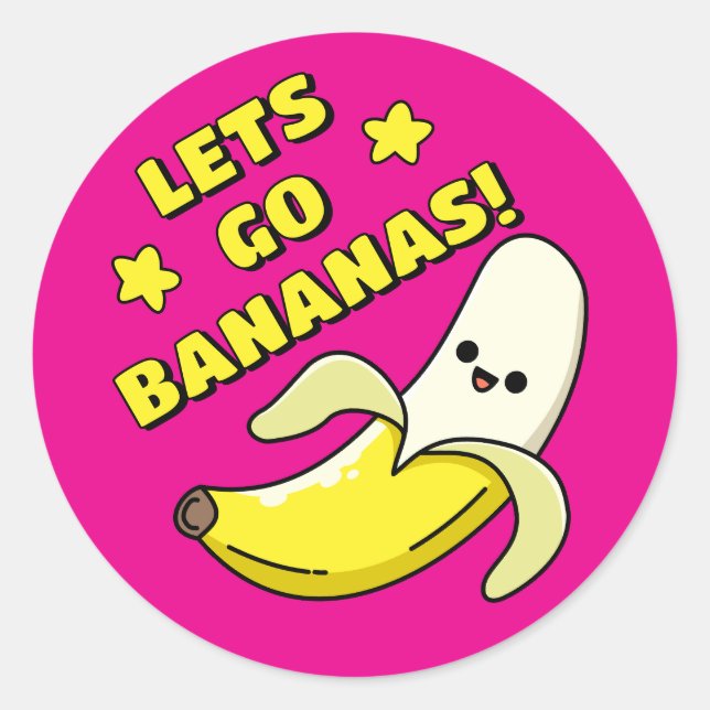 Låt oss gå bananas! runt klistermärke (Framsida)