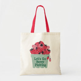 Låt oss Gå Berry Picking Strawberry Tote Bag Tygkasse