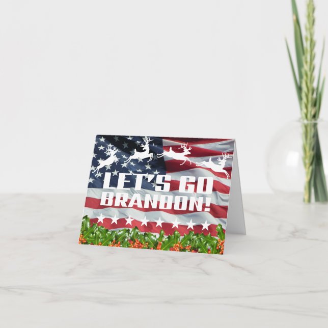 LÅT OSS GÅ BRANDON! [Font 3] Julkort Kort (Framsida)