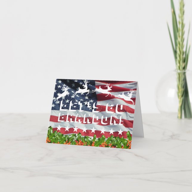 LÅT OSS GÅ BRANDON! [Font 4] Julkort Kort (Framsida)