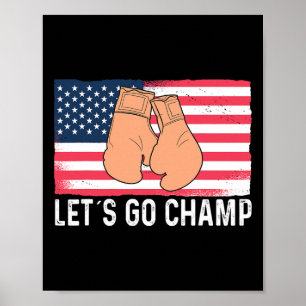 Låt oss gå Champ Kickboxning Boxning Sport Utövare Poster
