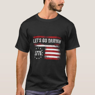 Låt oss gå Darwin Funny USA flagga-politik för kvi T Shirt
