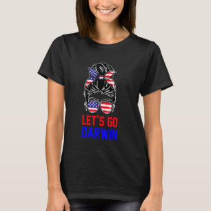 Låt oss gå Darwin Shirt Women Girl Lets Go USA fla T