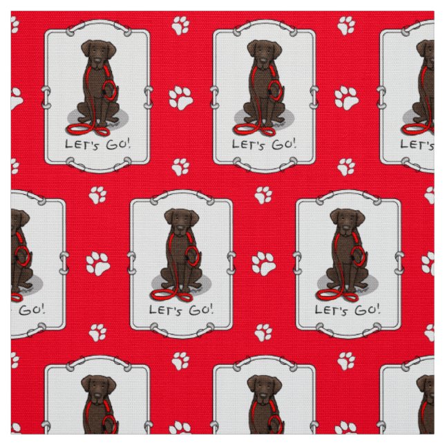 Låt oss gå! Gå Curly-Coated Retriever Hund (lever) Tyg (Provkarta)
