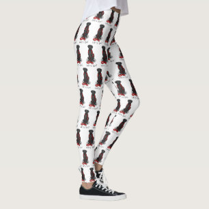 Låt oss gå! Gå Flat-Coated Retriever Hund (svart) Leggings