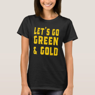 Låt oss Gå Green & Guld Vintage Game Day Team Favo T Shirt