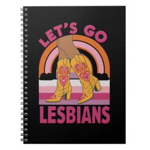Låt oss gå lesbiska LGBTQ Pride Month Cowgirl Anteckningsbok
