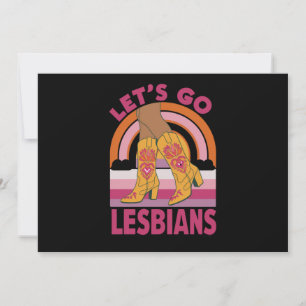 Låt oss gå lesbiska LGBTQ Pride Month Cowgirl Inbjudningar