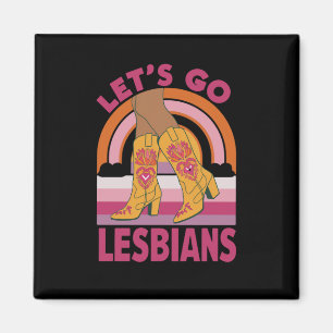 Låt oss gå lesbiska LGBTQ Pride Month Cowgirl Magnet