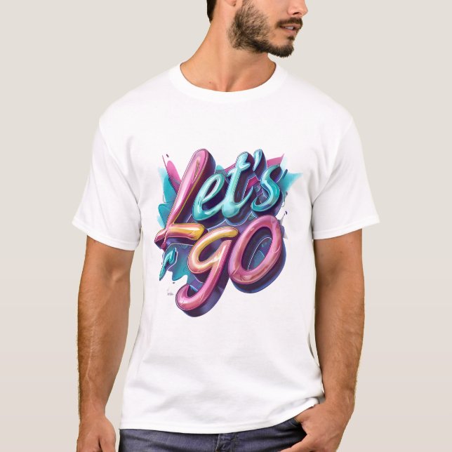 Låt oss gå Neon Graffiti T Shirt (Framsida)