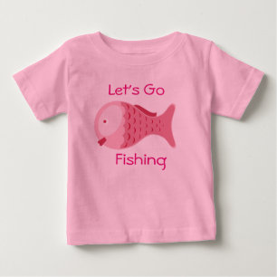 Låt oss gå och fiska Rosa Baby One Piece T-shirt
