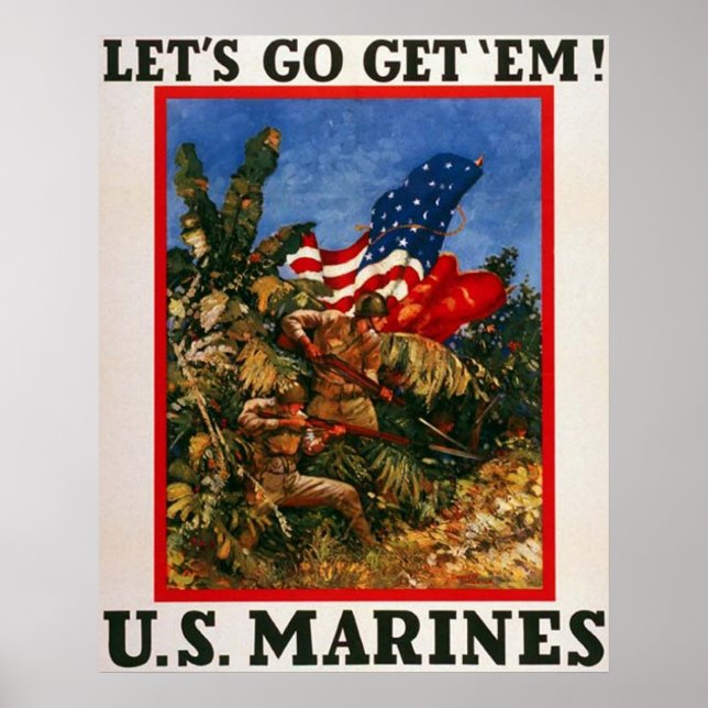 Låt oss gå och hämta "Em - USA:s marinsoldater" Poster (Framsidan)