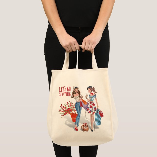 Låt oss gå och shoppa | Tote Bag Tygkasse (Framsida (produkt))