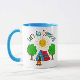 Låt oss gå på camping barn ritning design mugg