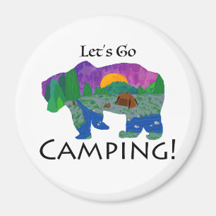 Låt oss gå på camping magnet