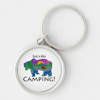 Låt Oss Gå På Camping Rund Silverfärgad Nyckelring