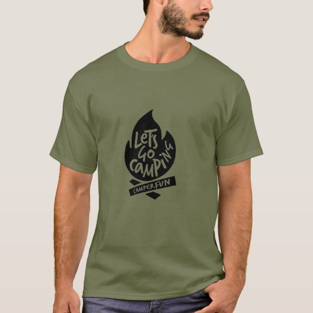 Låt oss gå på camping t shirt (Framsida)