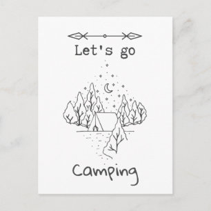 Låt oss gå på camping vykort