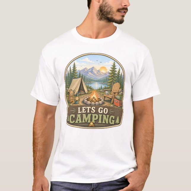 Låt Oss Gå På Campingtur T-shirt (Framsida)