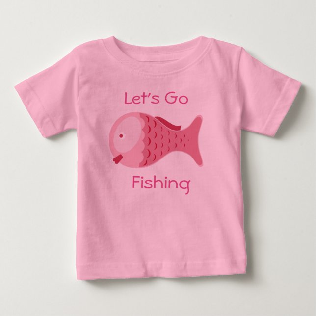 Låt oss gå på fiske Ekologisk Baby Onesie Tee (Framsida)
