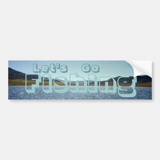 Låt oss gå på fisketur Bildäckslapp Bildekal (Framsidan)