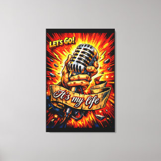 Låt oss gå! Rock & Musik Inspirerad Seriebokskonst Canvastryck