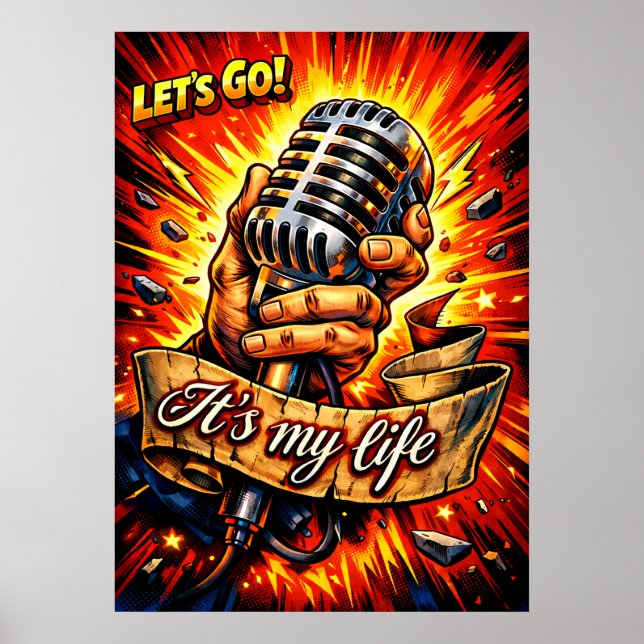 Låt oss gå! Rock- och musik-inspirerad serietidnin Poster (Framsidan)