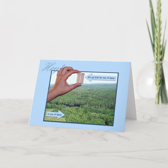 Låt oss gå söker efter en micro i skogen! inbjudan (Framsida)