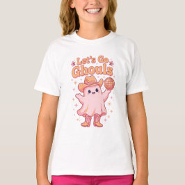 Låt oss gå spöken Disco Cowboy Ghost Pink Glitter  T Shirt