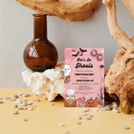 Låt oss gå spöken Halloween Retro Groovy Födelseda Inbjudningar