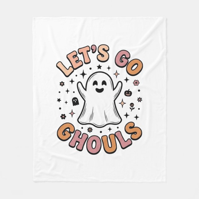 Låt oss gå spöken Söt Halloween-ghost  Fleecefilt (Framsidan)
