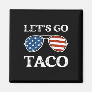 Låt oss gå Taco Retro Singlar Roligt Politiskt Låt Magnet