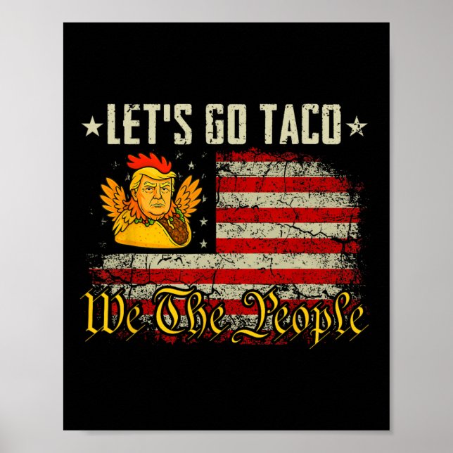 Låt oss gå Taco Tröja Rolig Let's Go Taco 5  Poster (Framsidan)