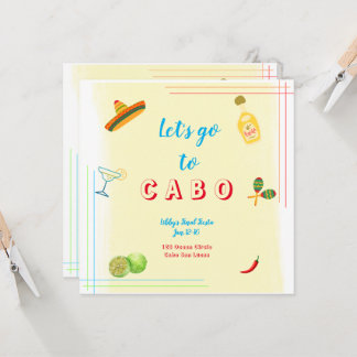 Låt oss Gå till Cabo Bachelorette-inbjudan på ital Inbjudningar