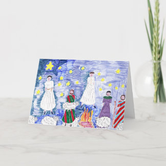 Låt oss gå till den Bethlehem julkortet Helgkort