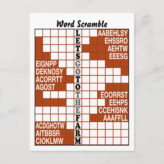 Låt oss Gå till Farm Ord-skandalen Vykort (Framsida)