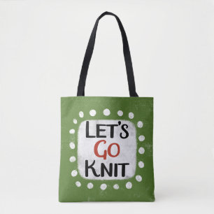 Låt oss Gå till Sticka Tote Bag Tygkasse