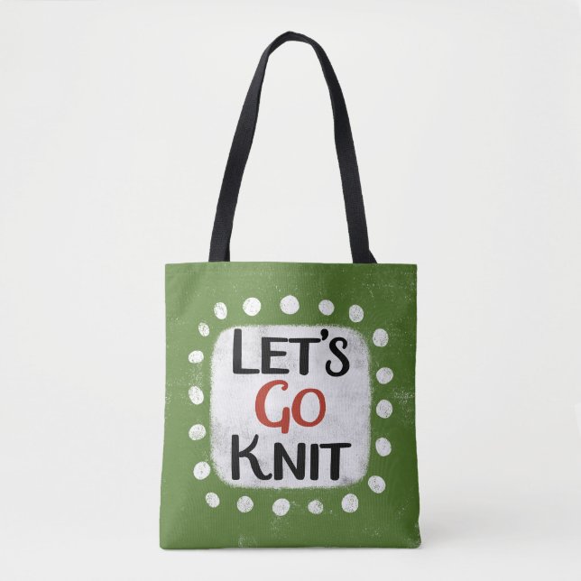 Låt oss Gå till Sticka Tote Bag Tygkasse (Framsida)
