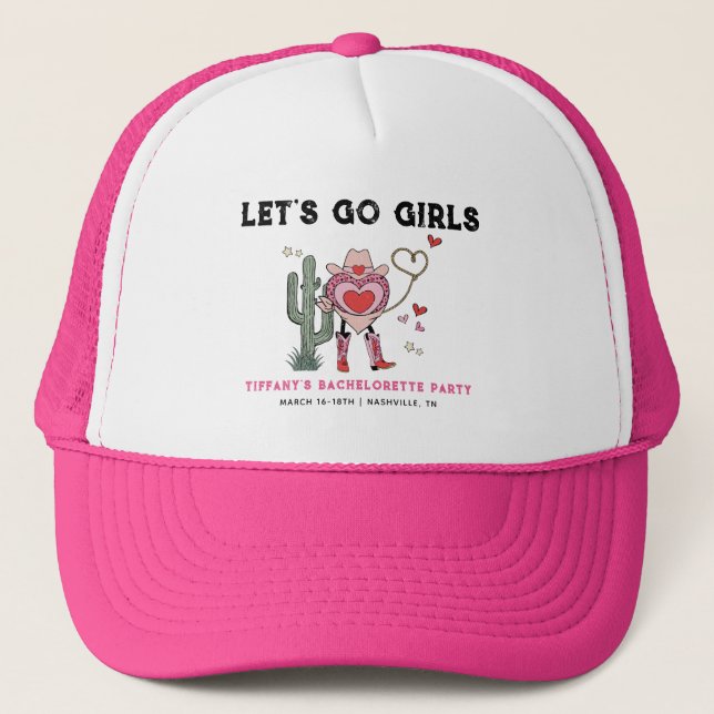 Låt oss gå tjejer Cowgirl Sängkammarweekend Keps (Framsida)