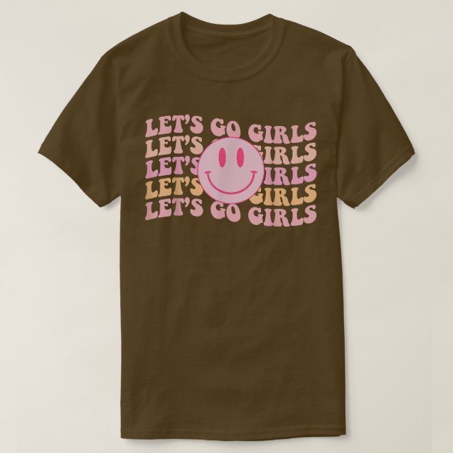 Låt oss gå tjejer Retro möhippa Brud Brud T Shirt (Design framsida)