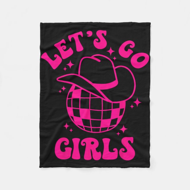 Låt oss gå tjejernas Brudens Cowgirl hatt disco Sa Fleecefilt (Framsidan)