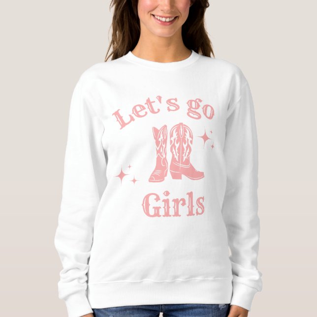 Låt oss gata flickor, cowgirl, Western Boots dans T Shirt (Framsida)