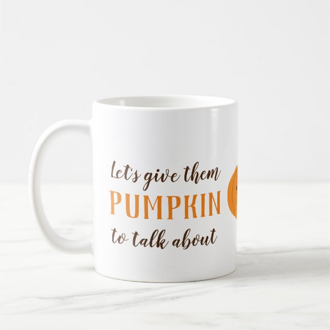 Låt oss Ge de pumpkin att prata om Halloween Kaffemugg (Vänster)