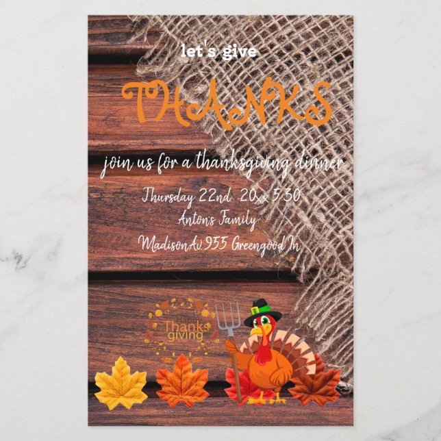 Låt oss Ge tack Flygblad (Framsidan)