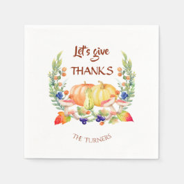 Låt oss Ge Tack för Thanksgivingen Fall WANDERPump Pappersservett