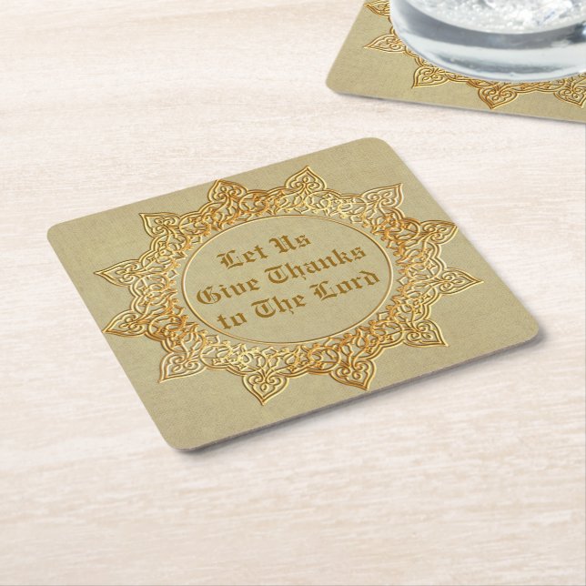 Låt oss Ge tacka Herren - Underlägg Papper Kvadrat (Vinklad)