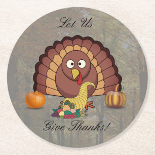 Låt oss ge underlägg för tackrundathanksgivinge papper rund
