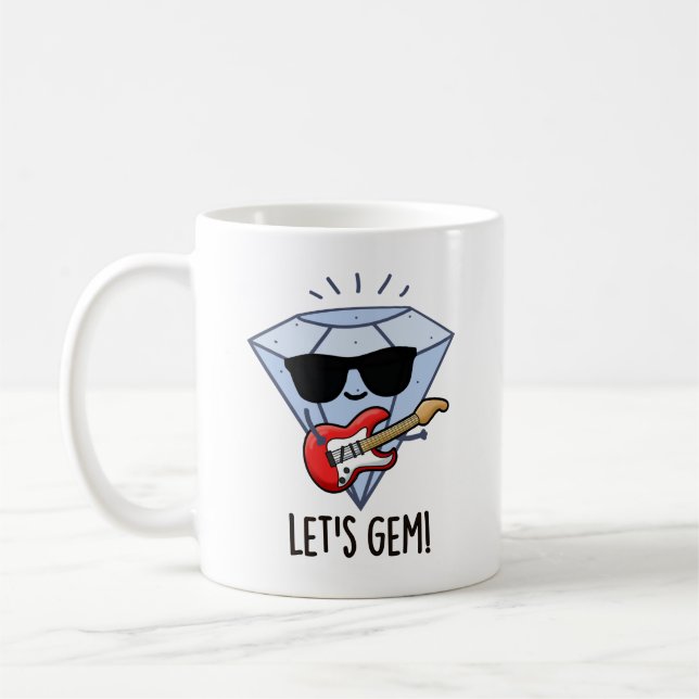 Låt oss Gem Funny Jewel Pun Kaffemugg (Vänster)